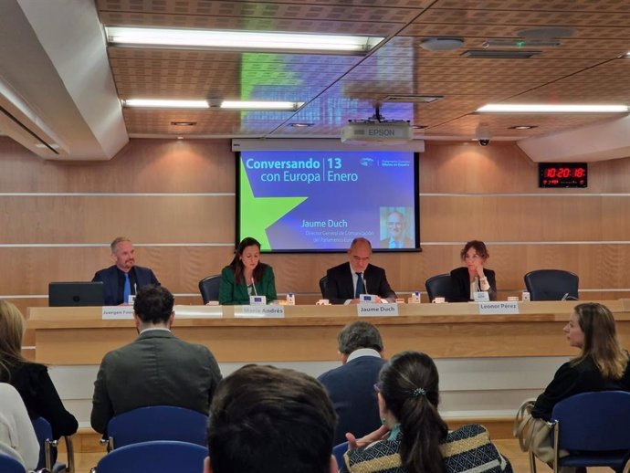 Imagen del director general de Comunicación del Parlamento Europeo, Jaume Duch, durante su intervención.