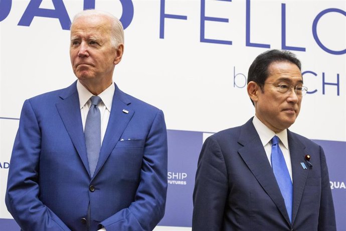 Archivo - El presidente de EEUU, Joe Biden, junto al primer ministro japonés, Fumio Kishida.