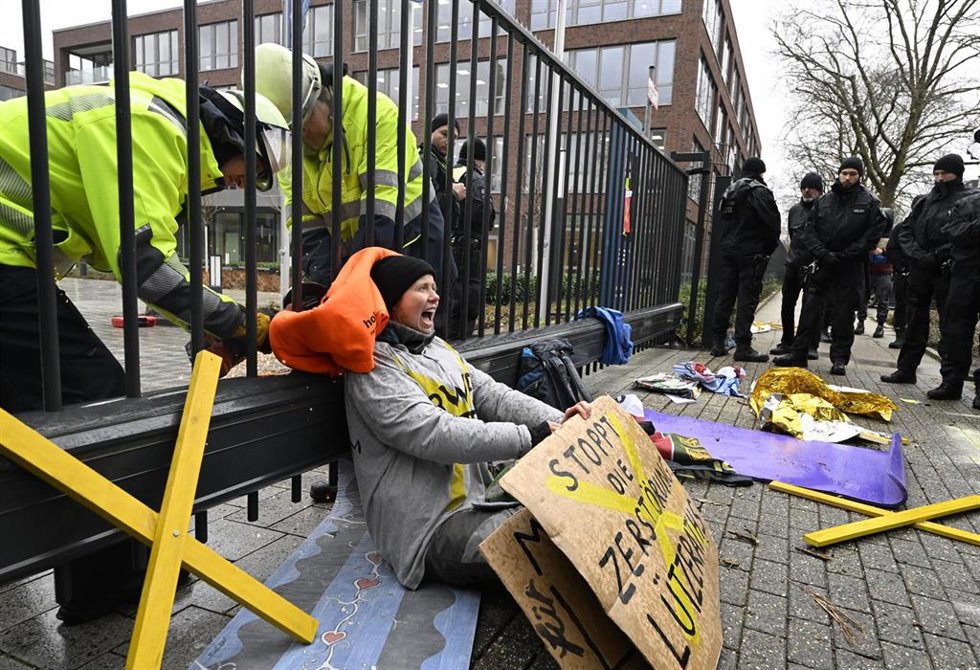 Manifestantes en Lützerath, Alemania