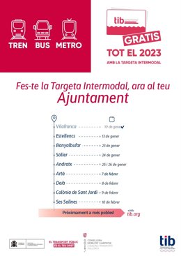 Fechas de la nueva campaña itinerante de emisión de la Tarjeta Intermodal en los municipios de Mallorca