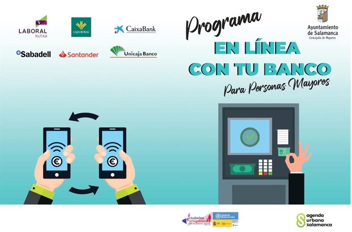 Cartel del programa 'En línea con tu banco'.