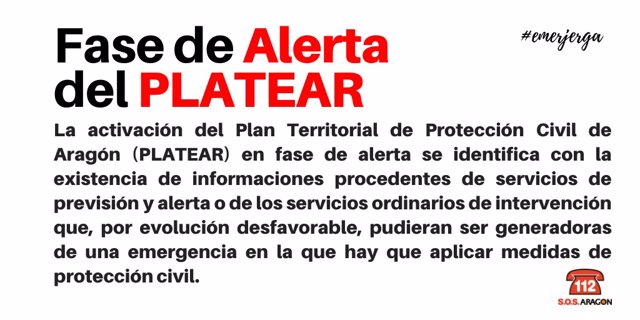 Activada la fase de alerta del Plan Territorial de Protección Civil de Aragón por la borrasca Fien.