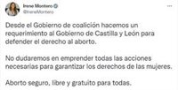 Montero advierte de que el Gobierno no dudará en emprender las acciones necesarias para garantizar derechos mujeres