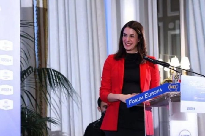 La portavoz de Más Madrid en el Ayuntamiento y candidata a la Alcaldía, Rita Maestre, en un desayuno informativo