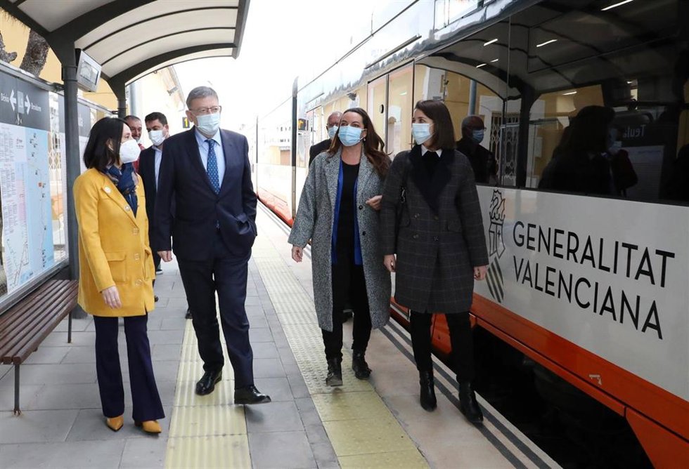 Puig en la puesta en servicio del última tramo renovado del TRAM entre Gata y Dénia