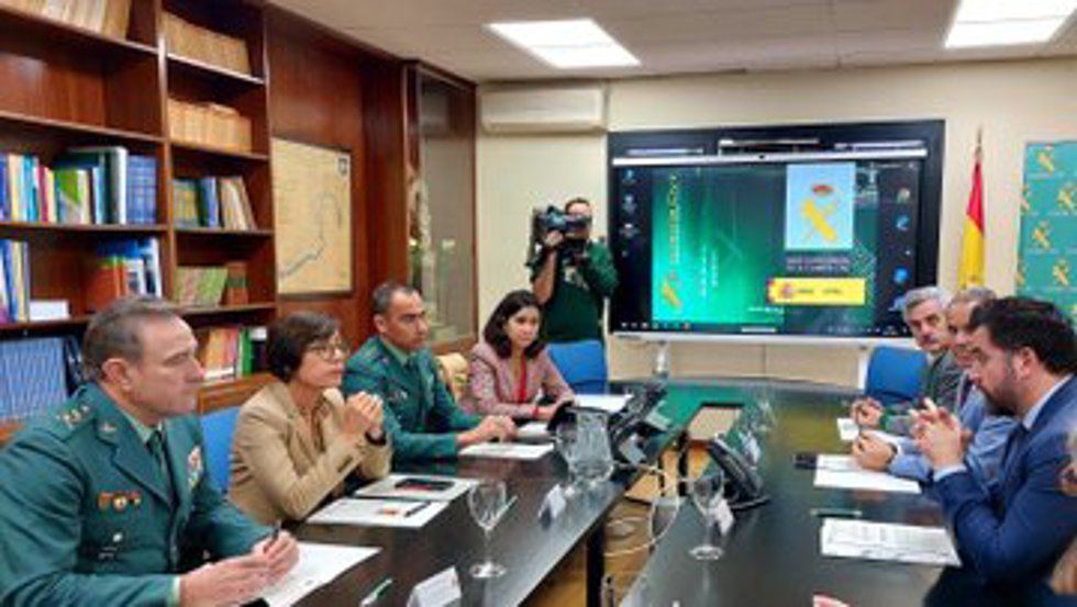 La directora de la Guardia Civil, María Gámez, durante una reunión en el Recinto Fiscal Bahía de Algeciras (Cádiz)