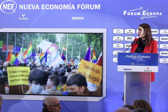 La portavoz de Más Madrid en el Ayuntamiento y candidata a la Alcaldía, Rita Maestre, en un desayuno informativo