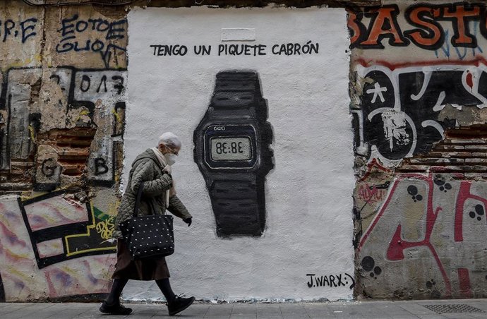 Grafiti en Valncia de J.Warx sobre la polémica de Shakira y Piqué