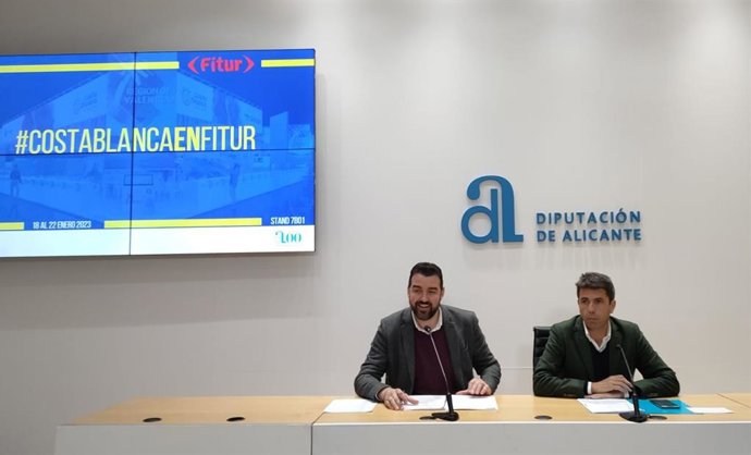El presidente de la Diputación de Alicante, Carlos Mazón, y el director del Patronato Costa Blanca, José Mancebo.