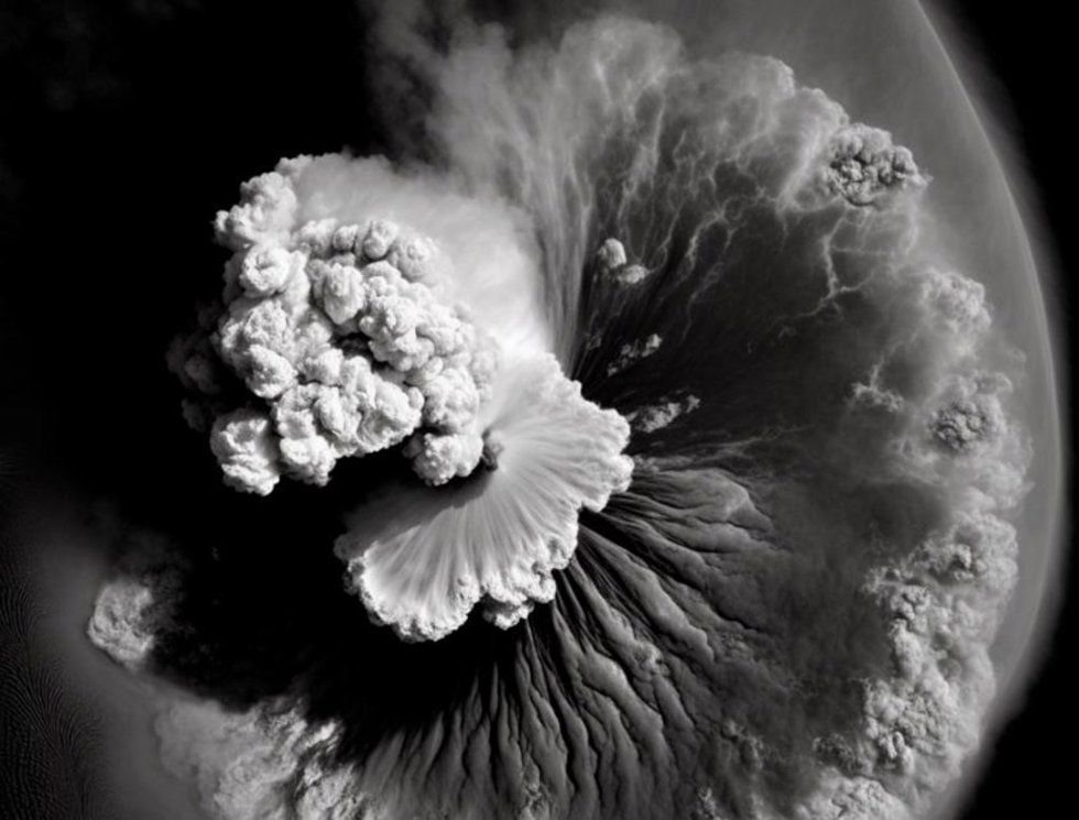 Columna de ceniza del volcán Hunga Tonga