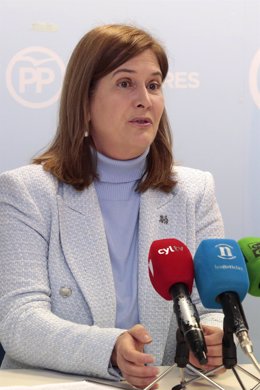 Margarita Torres, en la rueda de prensa en la que se anunció de forma oficial su candidatura a la Alcaldía de León por el Partido Popular.