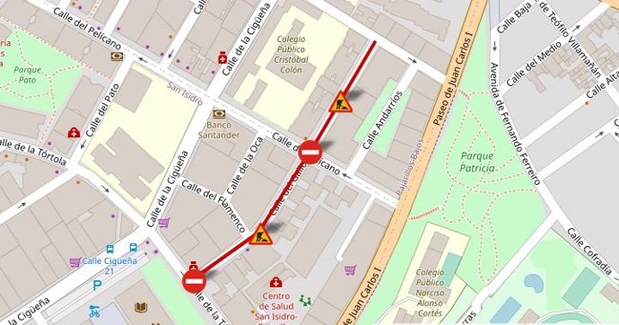 Cortes de tráfico en la calle Gallo.