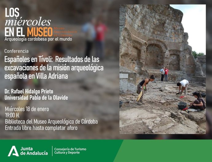 Cartel de la próxima conferencia del ciclo 'Los Miércoles en el Museo Arqueológico de Córdoba'.