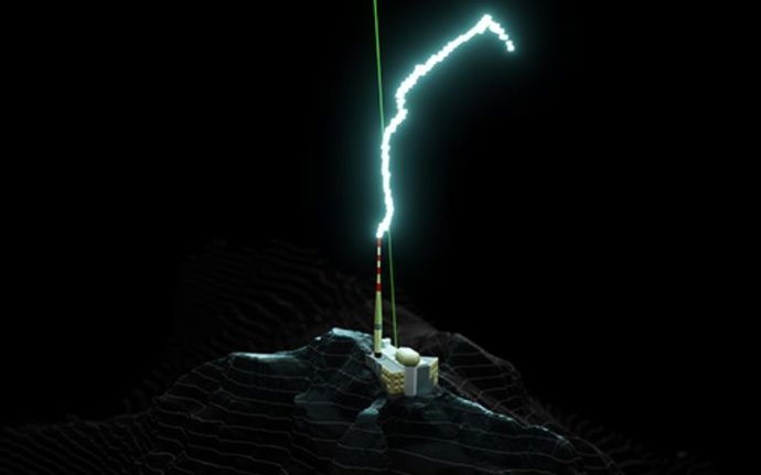 En las pruebas realizadas en la cima del Sntis, los científicos comprobaron que la descarga podía seguir el rayo láser durante varias decenas de metros antes de alcanzar la torre del operador Swisscom.