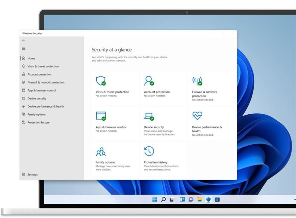 Interfaz de Windows Defender