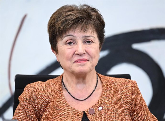 Archivo - FILED - 29 November 2022, Berlin: Kristalina Georgieva, Managing Director of the International Monetary Fund (IMF), speaks at a press conference following a meeting with the heads of the five major international economic and financial organiza