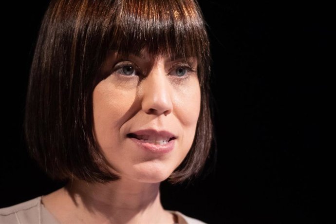 La ministra de Ciencia e Innovación, Diana Morant, interviene en el acto previo a la colocación de la primera piedra del complejo de investigación del Mercat del Peix, a 12 de enero de 2023, en Barcelona, Catalunya (España). El proyecto del Mercat del P