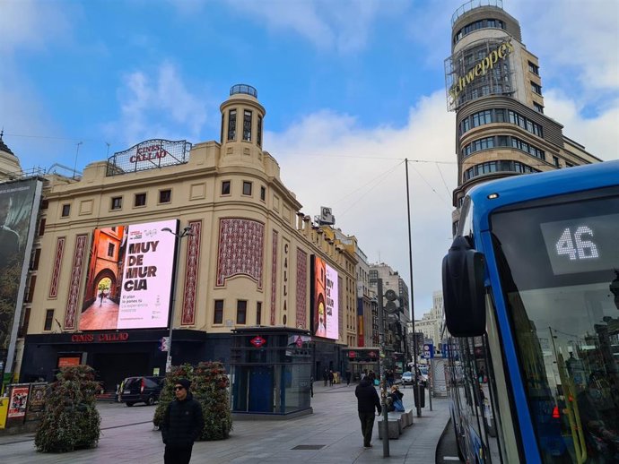Imagen de la acción promocional en la Plaza de Callao