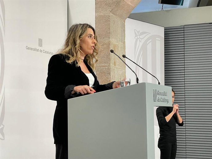La portavoz del Govern de la Generalitat, Patrícia Plaja, en una rueda de prensa este martes 17 de enero de 2023.