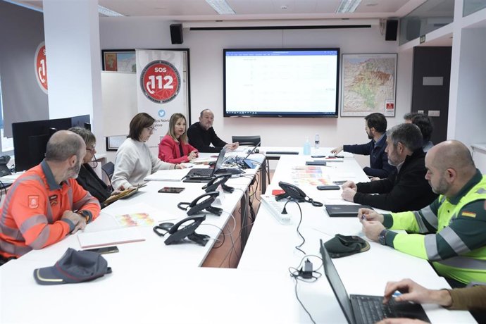 Reunión de coordinación de tráfico y protección Civil ante el temporal de nieve.