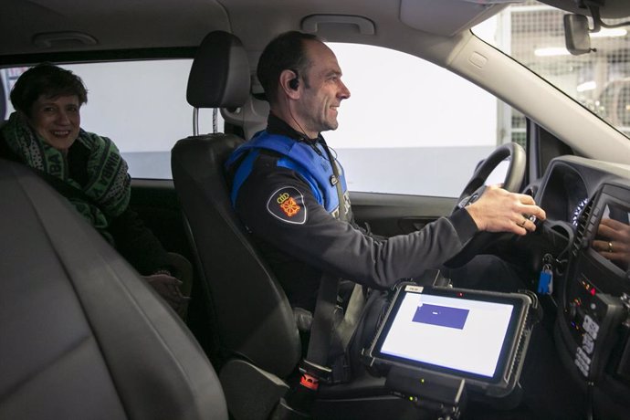 El nuevo sistema instalado en vehículos de la Policía Municipal de Pamplona.