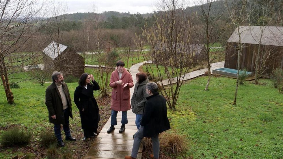 Ana Pontón, portavoz nacional del BNG, en la visita a las Mouradas do Ulla