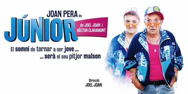 Cartel de la comedia 'Júnior' que protagoniza Joan Pera en el Teatre Condal de Barcelona