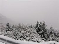El temporal de nieve provoca varias salidas de vía esta madrugada en La Rioja