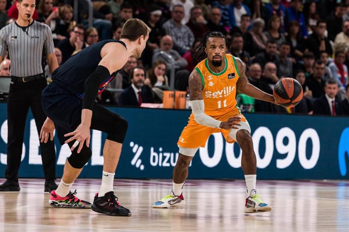 Shannon Evans durante un partido del Real Betis Baloncesto en la Liga Endesa 2022-2023
