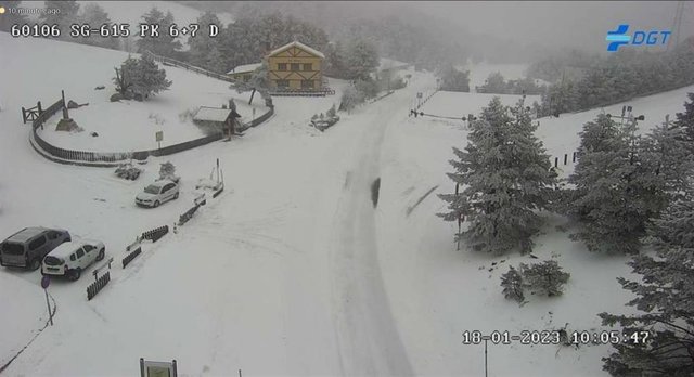 Nieve en el puerto de Navacerrada