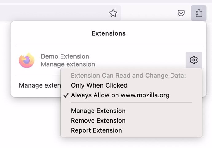 Nuevo botón que unifica extensiones de Firefox