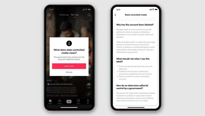 Interfaz de etiquetado de medios afiliados a los gobiernos