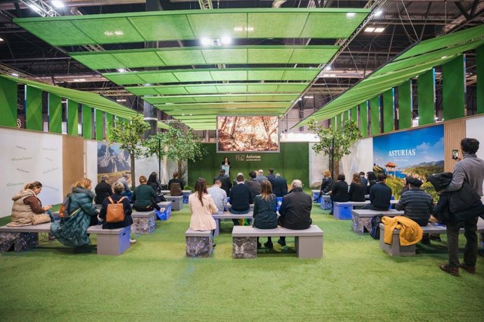 Intervención de la consejera Cultura, Política Llingüística y Turismo, Berta Piñán,  en la inauguración de Fitur, donde ha presentado el estand del Principado de Asturias en la feria.