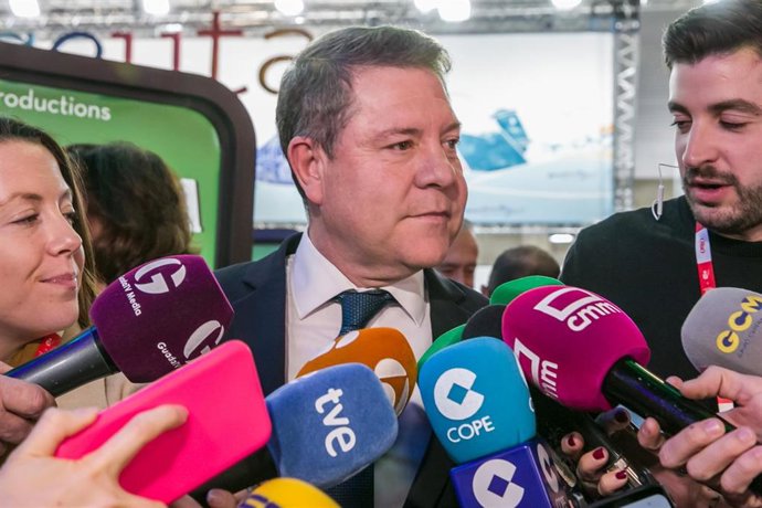 El presidente de Castilla-La Mancha, Emiliano García-Page, en Fitur