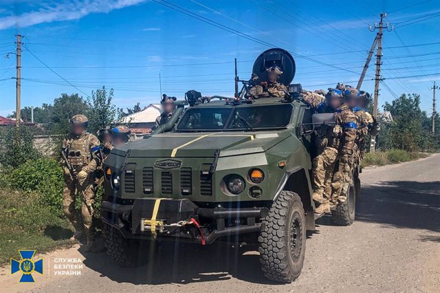 Archivo - Vehículo blindado de las Fuerzas Armadas de Ucrania