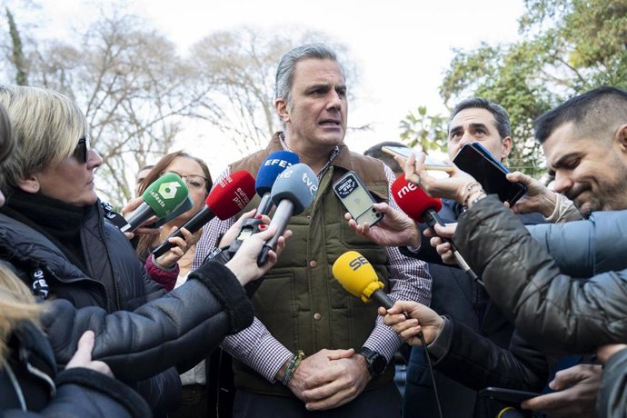 El vicepresidente de Vox, Javier Ortega, durante su visita a Castelló