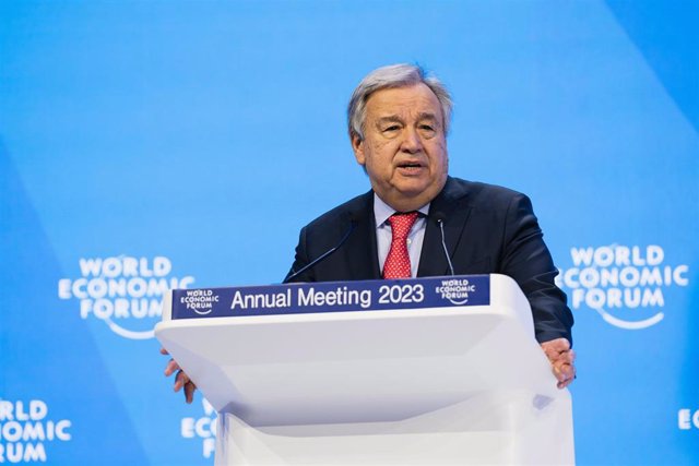 António Guterres, secretario general de la ONU, en el Foro Económico Mundial de Davos (Suiza)