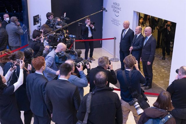 Olaf Scholz, canciller de Alemania, en el Foro Económico Mundial de Davos (Suiza)