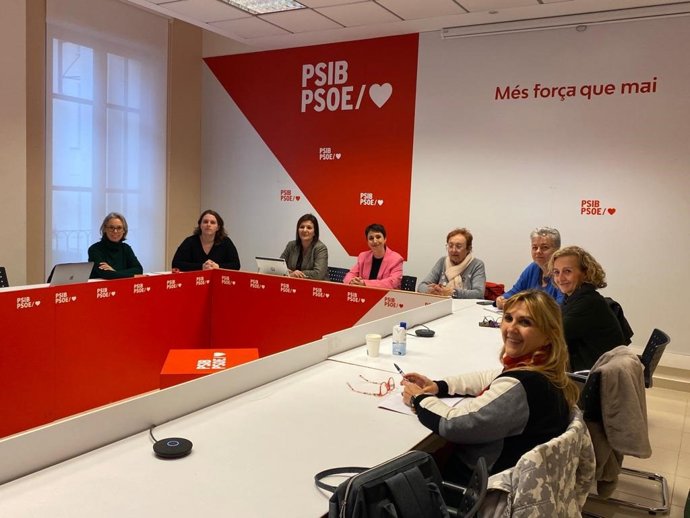 Cano, en la reunión con diferentes responsables del PSIB en materia de igualdad.