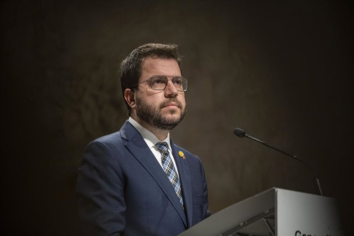 Archivo - Arxivo - El president de la Generalitat, Pere Aragons, compareix en roda de premsa, al Palau de la Generalitat, a 7 d'octubre de 2022, a Barcelona, Catalunya, (Espanya).
