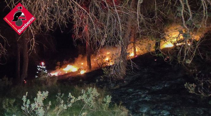 Incendio de matorral en Pinoso.