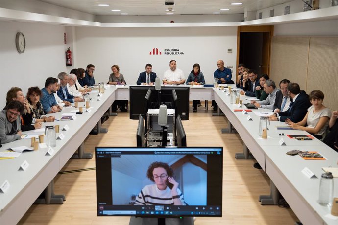 Archivo - La secretria general d'ERC, Marta Rovira, en una reunió de l'executiva d'ERC