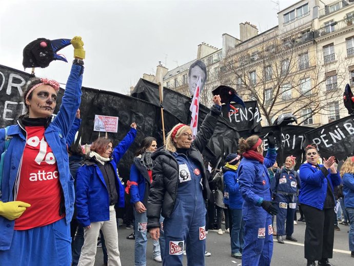 Manifestación contra la reforma de las pensiones en París