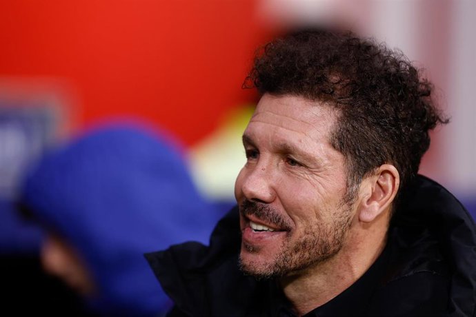 Diego Pablo Simeone, entrenador del Atlético de Madrid, en el Cívitas Metropolitano en el partido contra el FC Barcelona en enero de 2023.