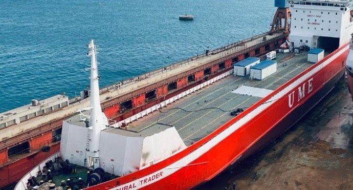 Archivo - Buque 'Gubal Trader', de Trasmed (Grimaldi) dedicado exclusivamente al transporte de mercancías peligrosas.