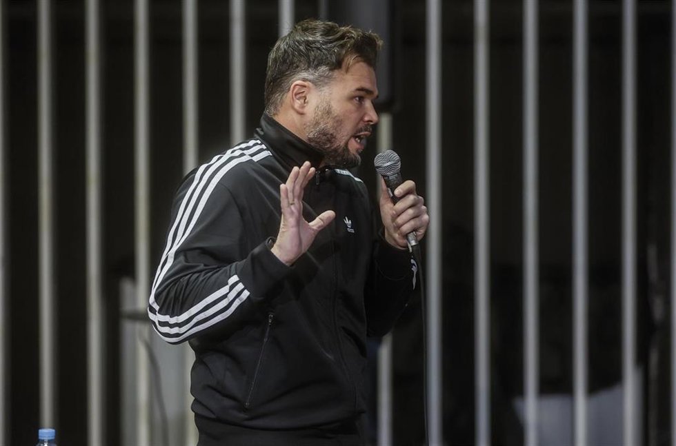 El portavoz de Esquerra Republicana en el Congreso, Gabriel Rufián, interviene durante la conferencia Soberanismo, el valencianismo útil, en Octubre Centro de Cultura Contemporáne