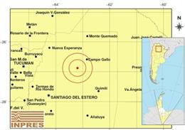 Mapa del terremoto que ha afectado la provincia argentina de Santiago del Estero