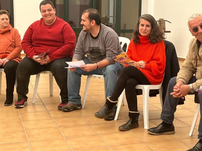 La coordinadora de Podemos Extremadura, Irene de Miguel, en Almendralejo.