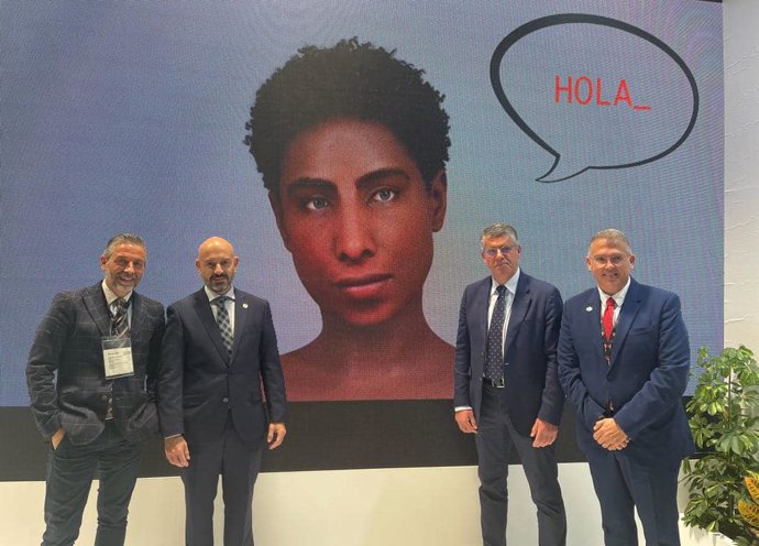 Presentación en Fitur del rostro de Pepita, esqueleto hallado en la Cueva de Nerja