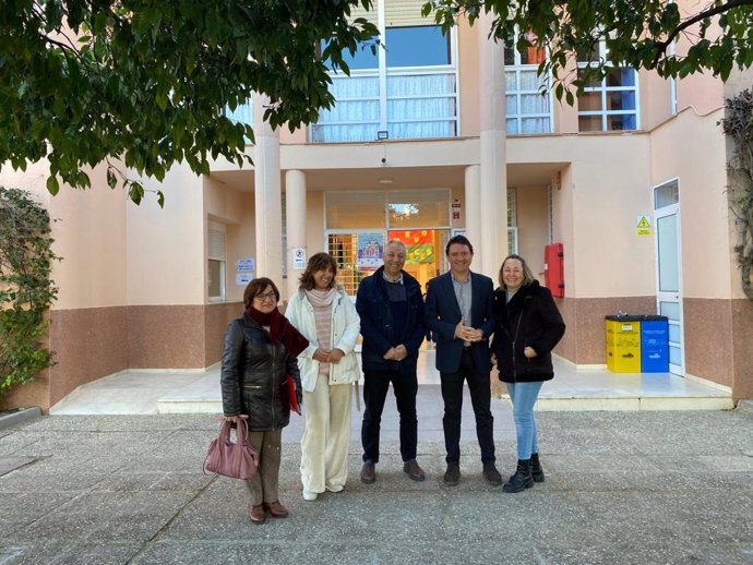 Daniel Sánchez en el centro escolar Albariza de Jerez.